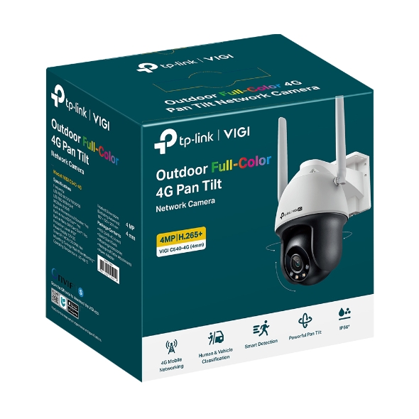 VIGI C540-4G(4mm), TPLINK, Camera, 4MP Outdoor Full-Color 4G PanTilt smart