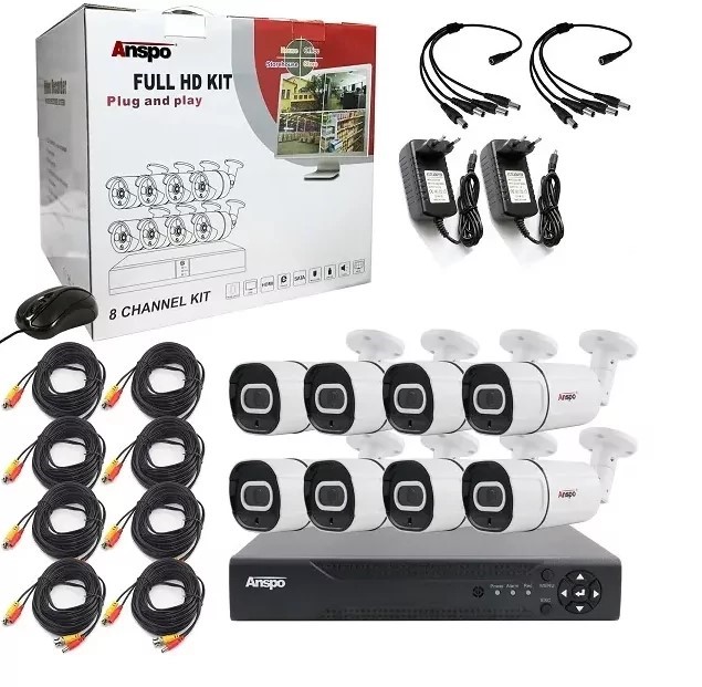 Anspo Security Camera 5MP ASP-AHD8034FC-500KIT-8CH-A