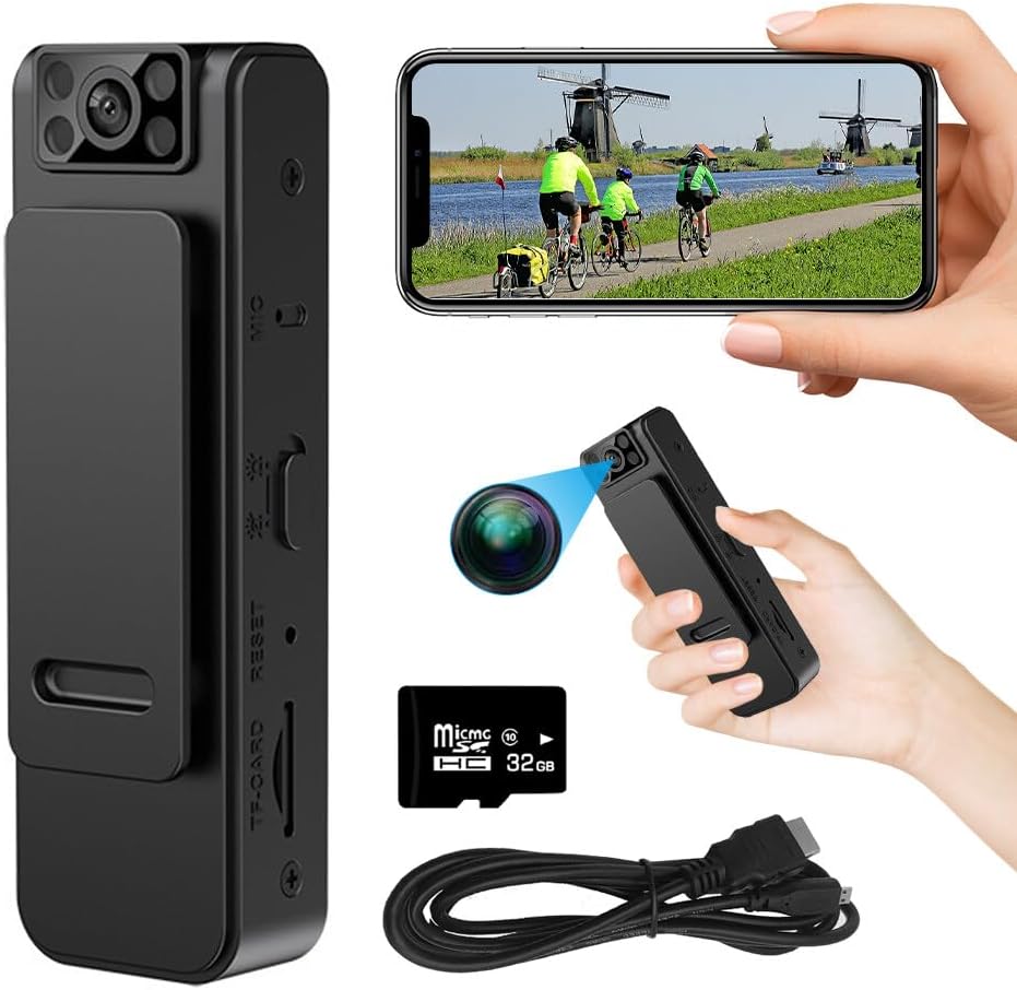 F8 Body Camera, Portable Bodycam, Body Worn Camera with Audio